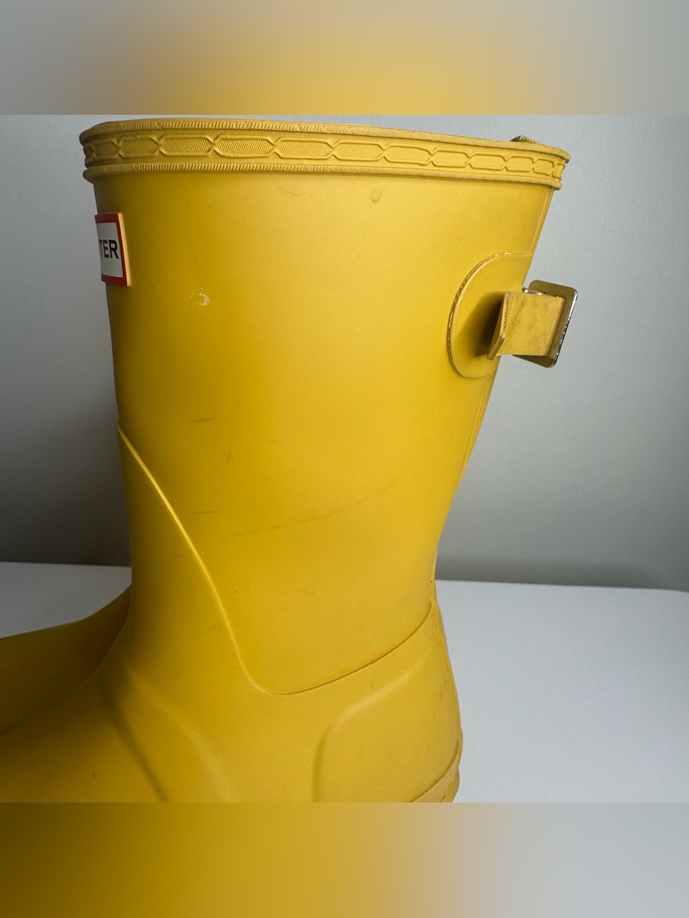 HUNTER Original Women's Short Matte Mustard Yellow Rain Boots Size 7 US - Picture 3 of 15
